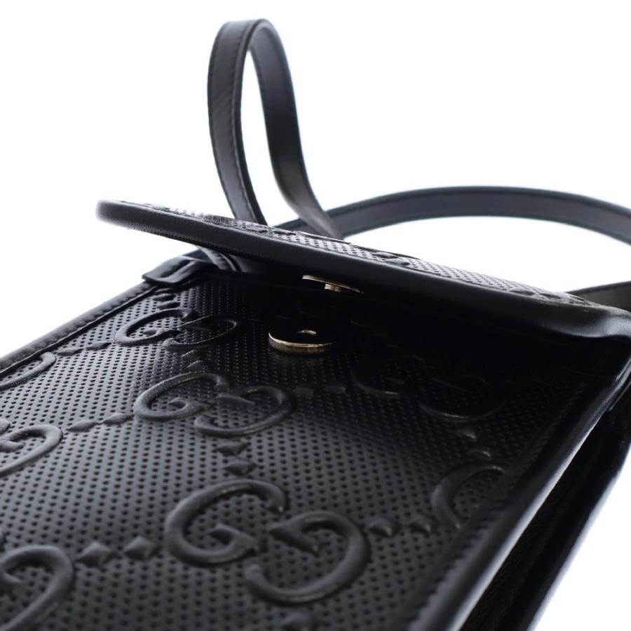 GUCCI グッチ GGエンボス レザー ショルダーバッグ ブラック 625571  