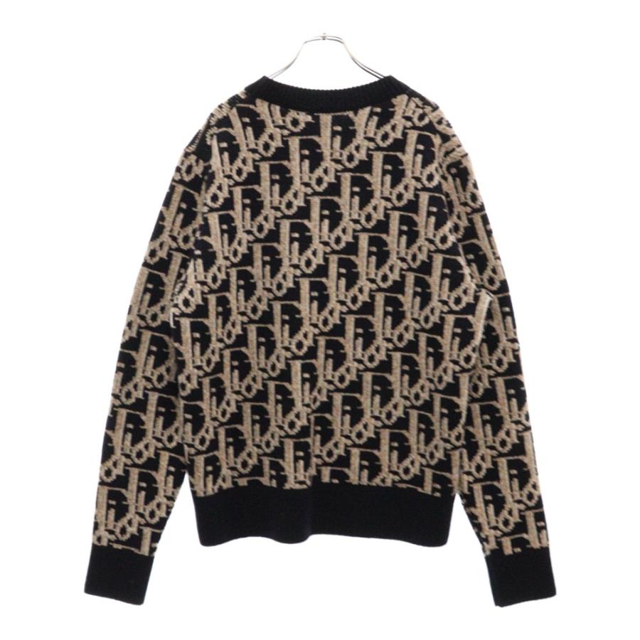 DIOR ディオール 21AW オブリーク総柄クルーネックニット ネイビー