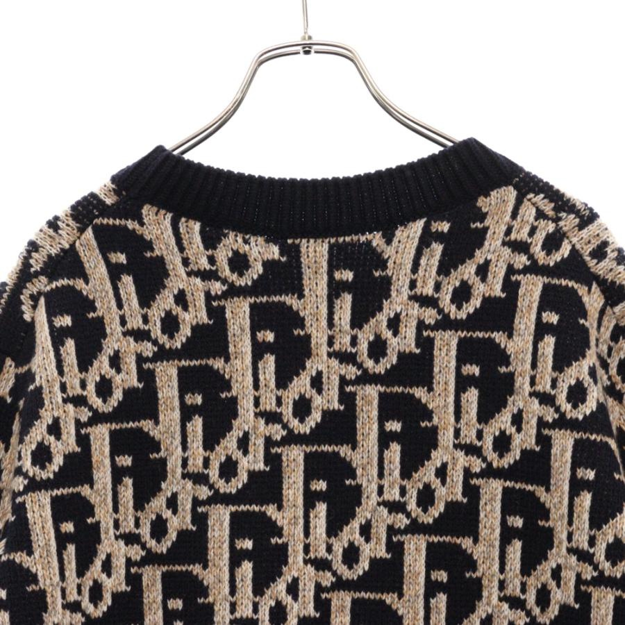DIOR ディオール 21AW オブリーク総柄クルーネックニット ネイビー