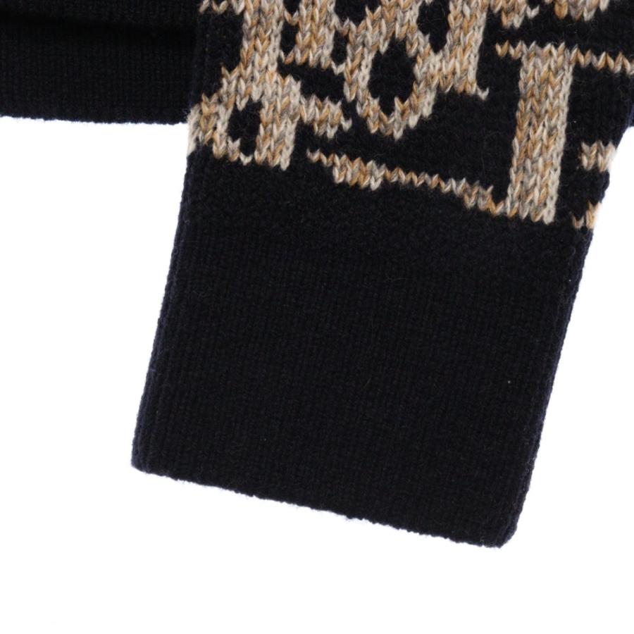 DIOR ディオール 21AW オブリーク総柄クルーネックニット ネイビー