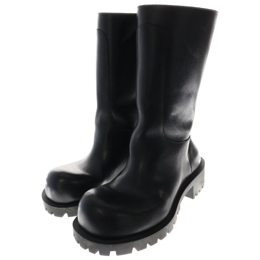 レザー ハイカットブーツ ブラック Balenciaga BALENCIAGA（バレンシアガ） HUMMER LEATHER BOOTS ハマー レザー