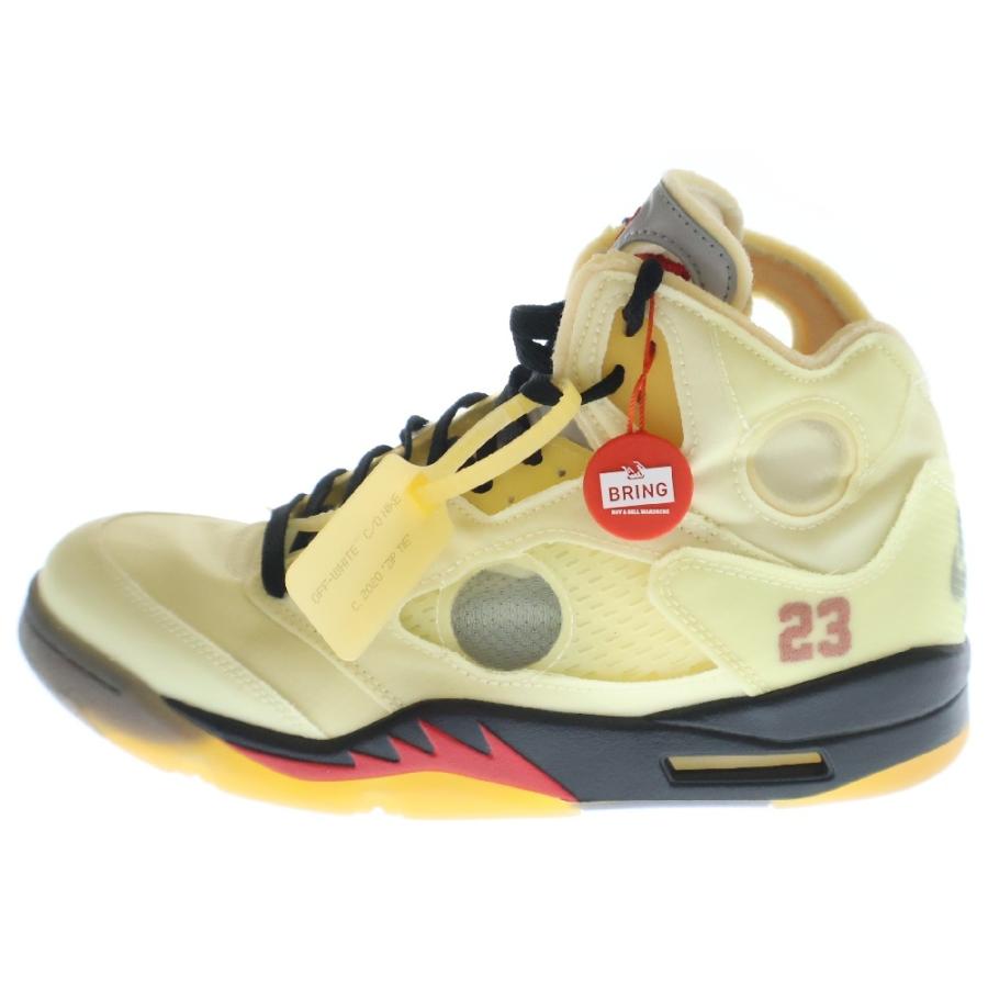 OFF-WHITE オフホワイト サイズ:26.0cm 20AW NIKE AIR JORDAN 5 RETRO SP SAIL (DH8565-100) ナイキ エア ジョーダン5 レトロ セイル ファイアレッド US8 ハイカット スニーカー シューズ 靴 コラボ 別注【メンズ】【K4295】 NIKE（ナイキ） ×OFF-WHITE AIR JORDAN 5 RETRO SP SAIL DH8565-100