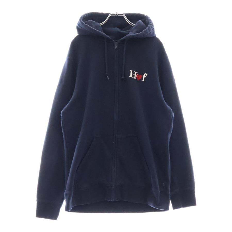 HUF ハフ MILTON ZIP-UP HOODIE フロントロゴ刺繍 ジップアップ