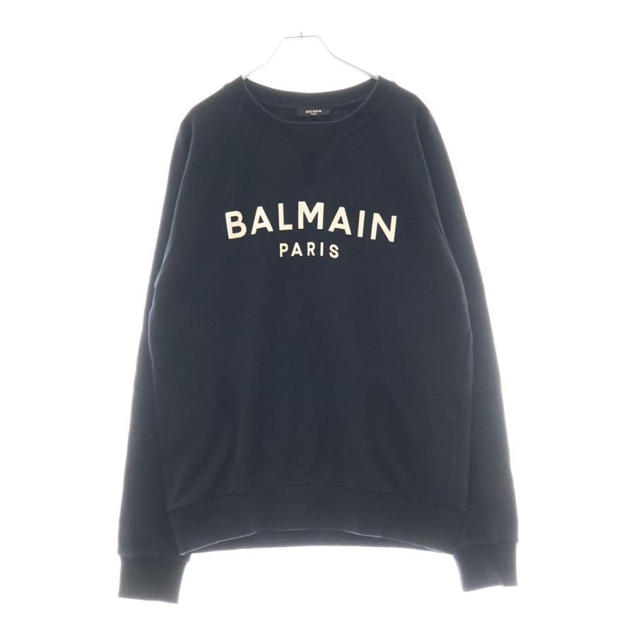 BALMAIN（バルマン） フロントロゴ クルーネック スウェットトレーナー 