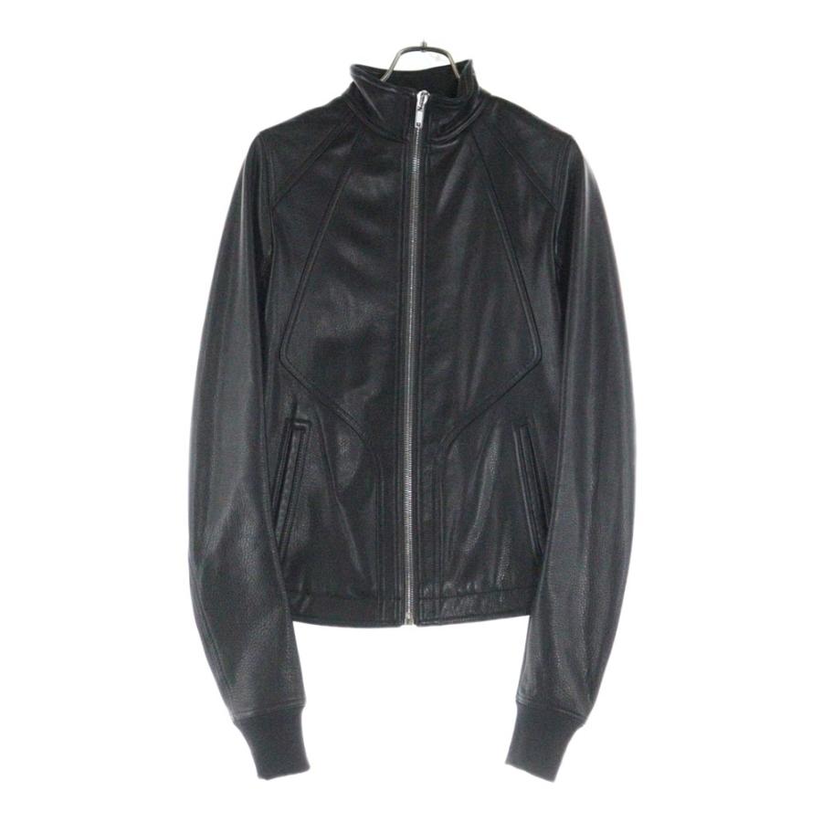 リックオウエンスインターシャレザージャケットxs ダストダーク