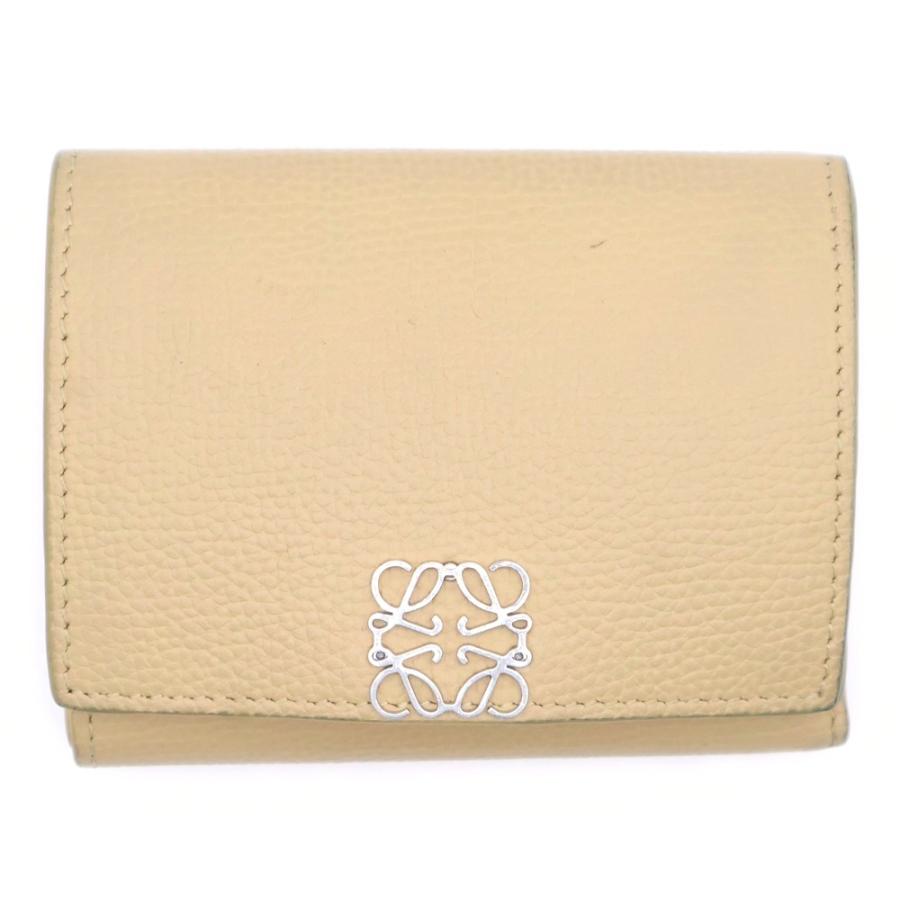極美品】LOEWEロエベ トライフォールドウォレット イエロー 三つ折り