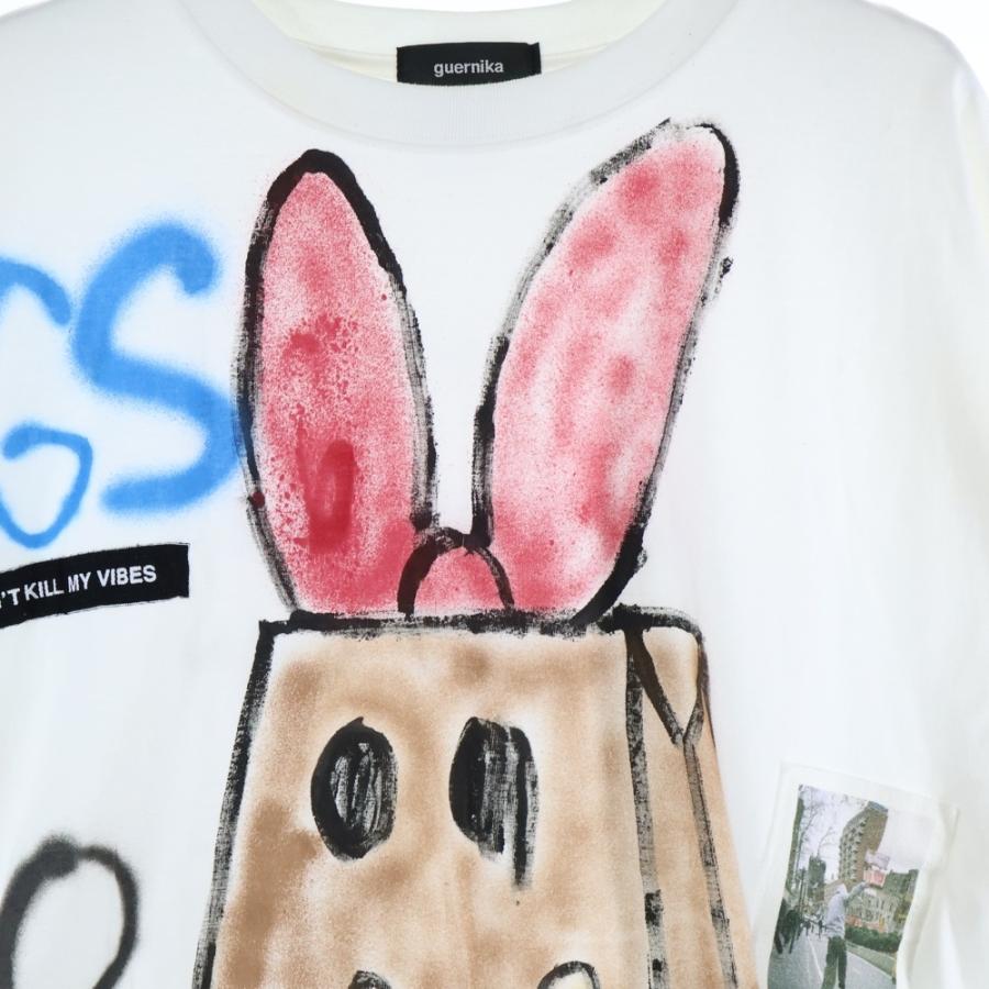 GUERNIKA ゲルニカ ペイント クルーネック コットン 半袖Tシャツ