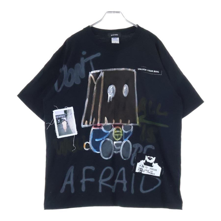 GUERNIKA ゲルニカ ワッペン プリント半袖Tシャツ カットソー ブラック