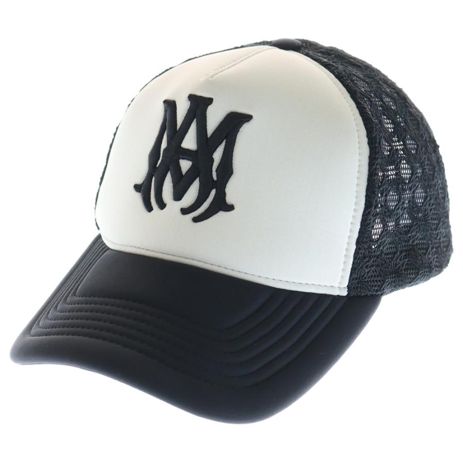 アミリ白黒 キャップ AMIRI（アミリ） MA TWO TONE TRUCKER HAT 刺繍ロゴ メッシュキャップ