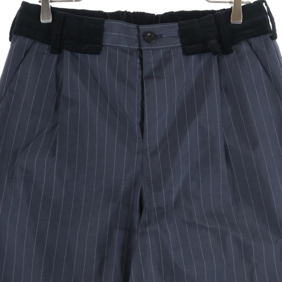 sacai（サカイ） 異素材 ベロアドッキング ストライプ イージーパンツ