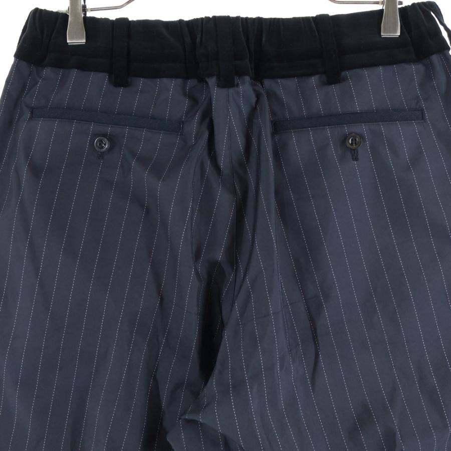 sacai（サカイ） 異素材 ベロアドッキング ストライプ イージーパンツ