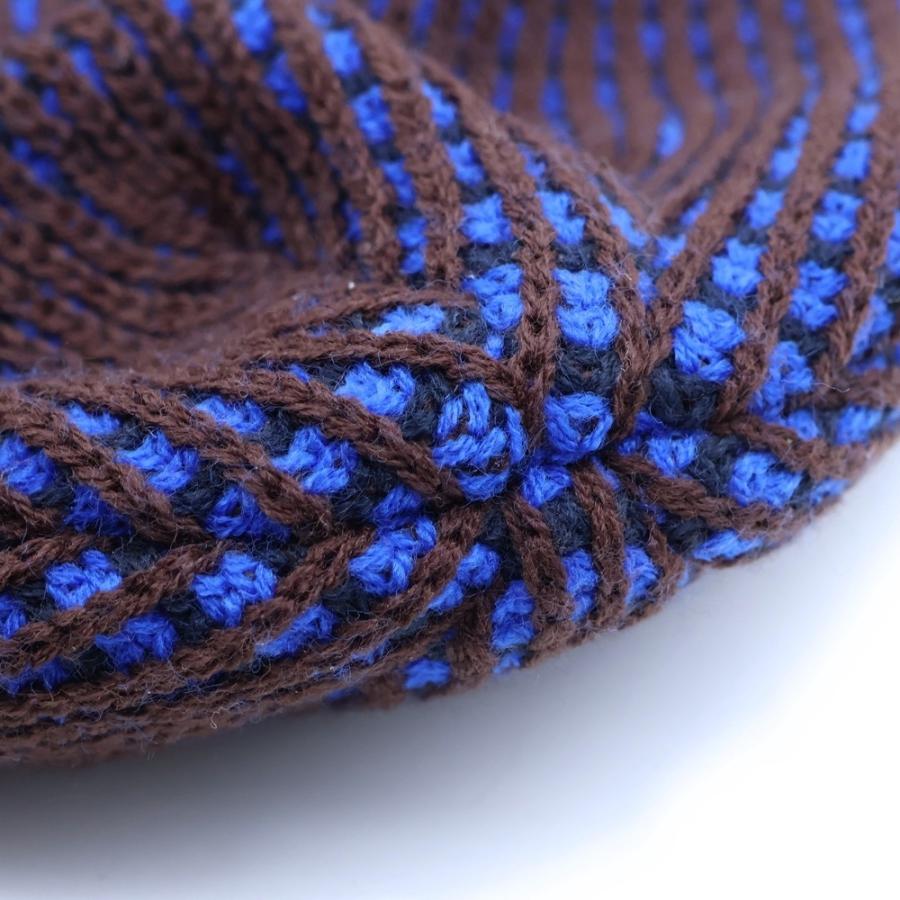 NOAH ノア Tri-Color Beanie ニット帽 帽子 ブラウン/ブルー : BRING