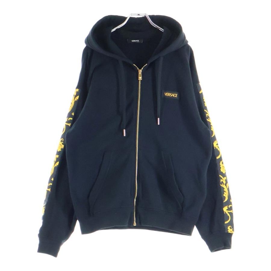 【新品未使用品】VERSACE シルバー バロック ジャカード フーディ 未使用 タグ付き ヴェルサーチ VERSACE バロックデザイン パーカー M