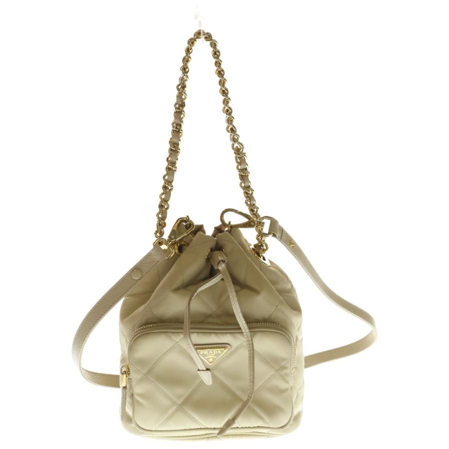 PRADA プラダ Re-Edition 1995 Chaine Re-Nylon Shoulder Bag 1BH038 リナイロン チェーンショルダーバッグ ベージュ/ゴールド レディース PRADA（プラダ） Re-Edition 1995 Chaine Re-Nylon Shoulder Bag