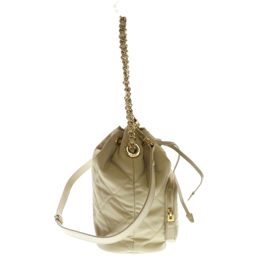 PRADA プラダ Re-Edition 1995 Chaine Re-Nylon Shoulder Bag 1BH038 リナイロン チェーンショルダーバッグ ベージュ/ゴールド レディース ☆Prada☆Re-Edition 1995 チェーン Re-Nylon ショルダーバッグ (PRADA