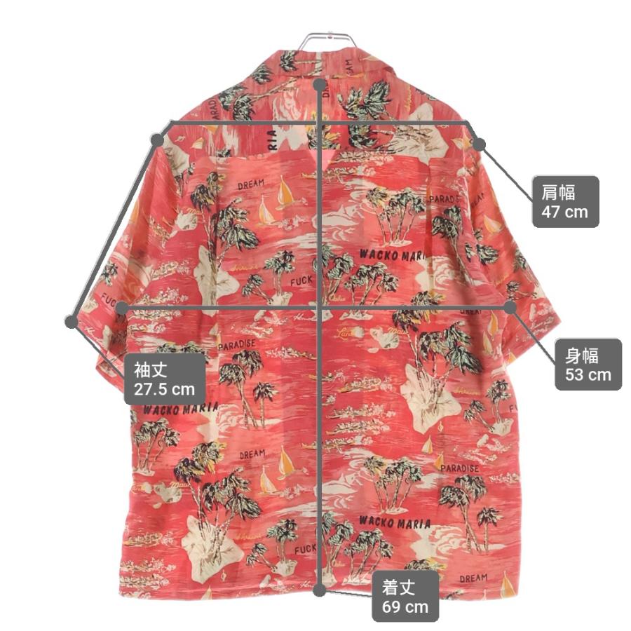 VIVAYOU アロハシャツ レッド 総柄 半袖　ヴィンテージ　希少　日本製 WACKO MARIA（ワコマリア） 24SS HAWAIIAN SHIRT S/S 半袖 アロハ