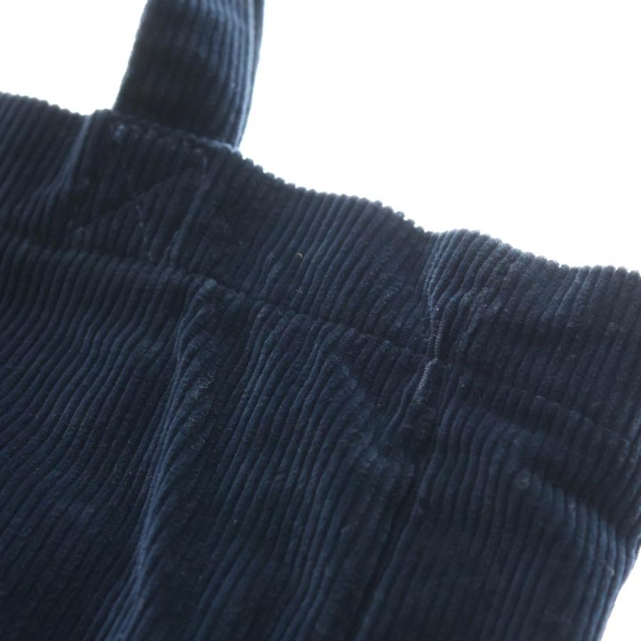 A.P.C アーペーセー ロゴプリント コーデュロイ トートバッグ ネイビー