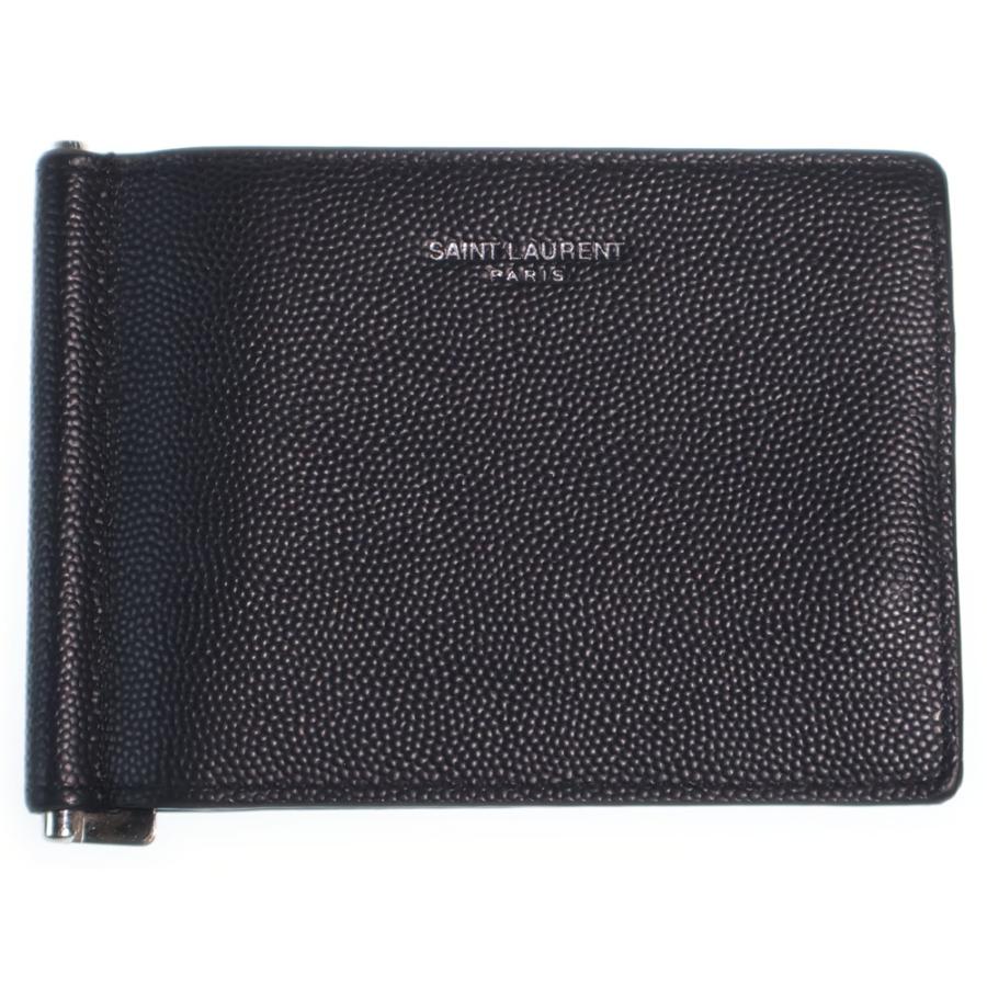 サンローラン マネークリップ＆カードケース セット｜YSLロゴ・ブラックレザー SAINT LAURENT PARIS サンローランパリ BILL CLIP WALLET ビル