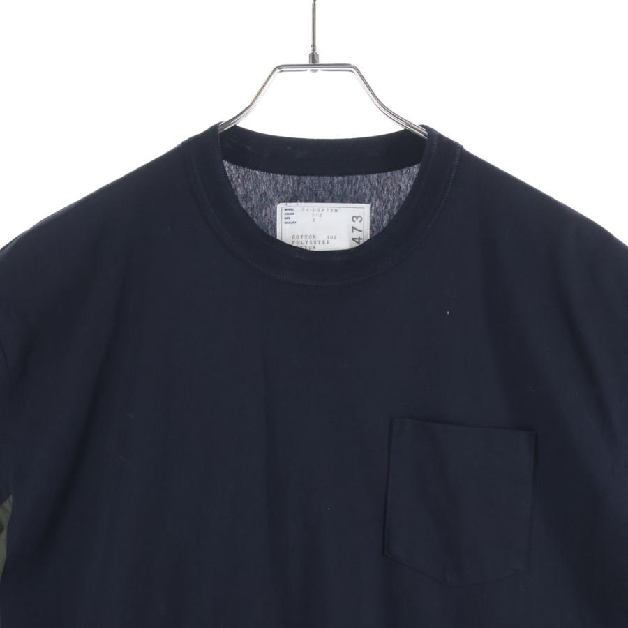 sacai（サカイ） リップストップパネル 半袖Tシャツ カットソー