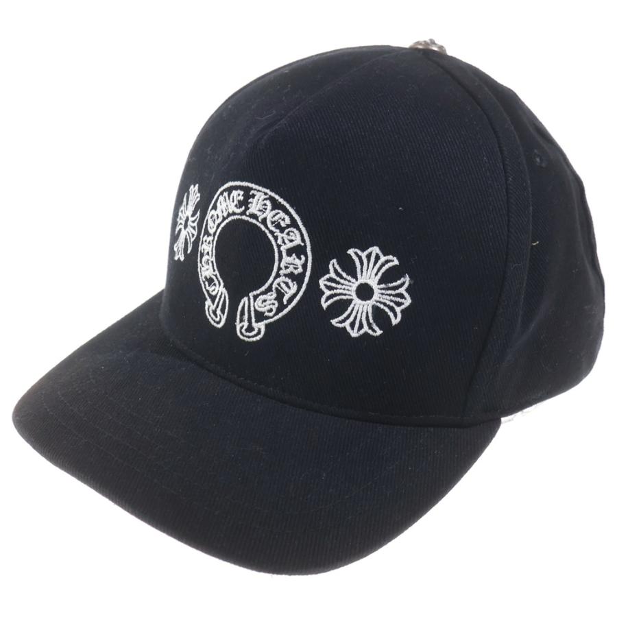 指スケ好きさん専用CHROME HEARTS ロゴ刺繍ブラックキャップ CHROME HEARTS（クロムハーツ） HORSESHOE BASEBALL CAP ホースシュー
