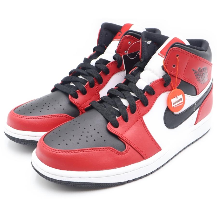 NIKE ナイキ AIRJORDAN 1 MID BRED TOE エアジョーダン1 ブレッド トゥ ハイカットスニーカー ホワイト/レッド US10.5/28.5cm 554724-069 NIKE（ナイキ） AIR JORDAN 1 MID BRED TOE 554724-069 エアジョーダン