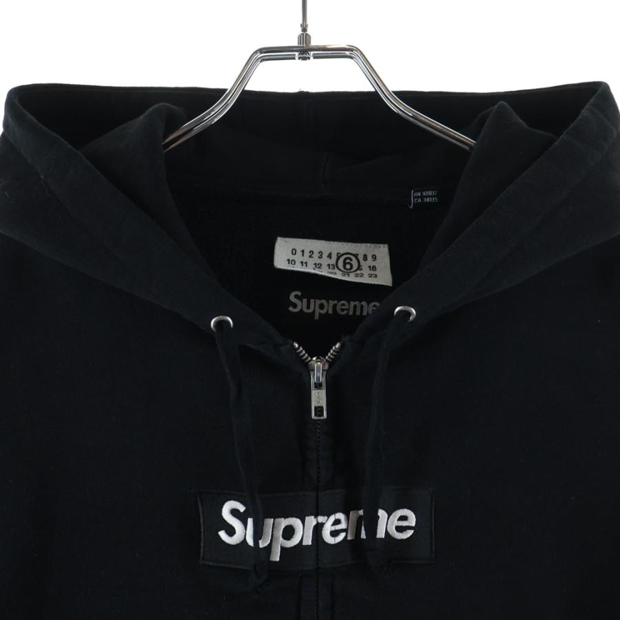 シュプリーム×メゾンマルジェラ ボックスロゴ ジップアップフードパーカーS黒 Supreme（シュプリーム） 26SS×MM6 Maison Margiela Box Logo Zip Up
