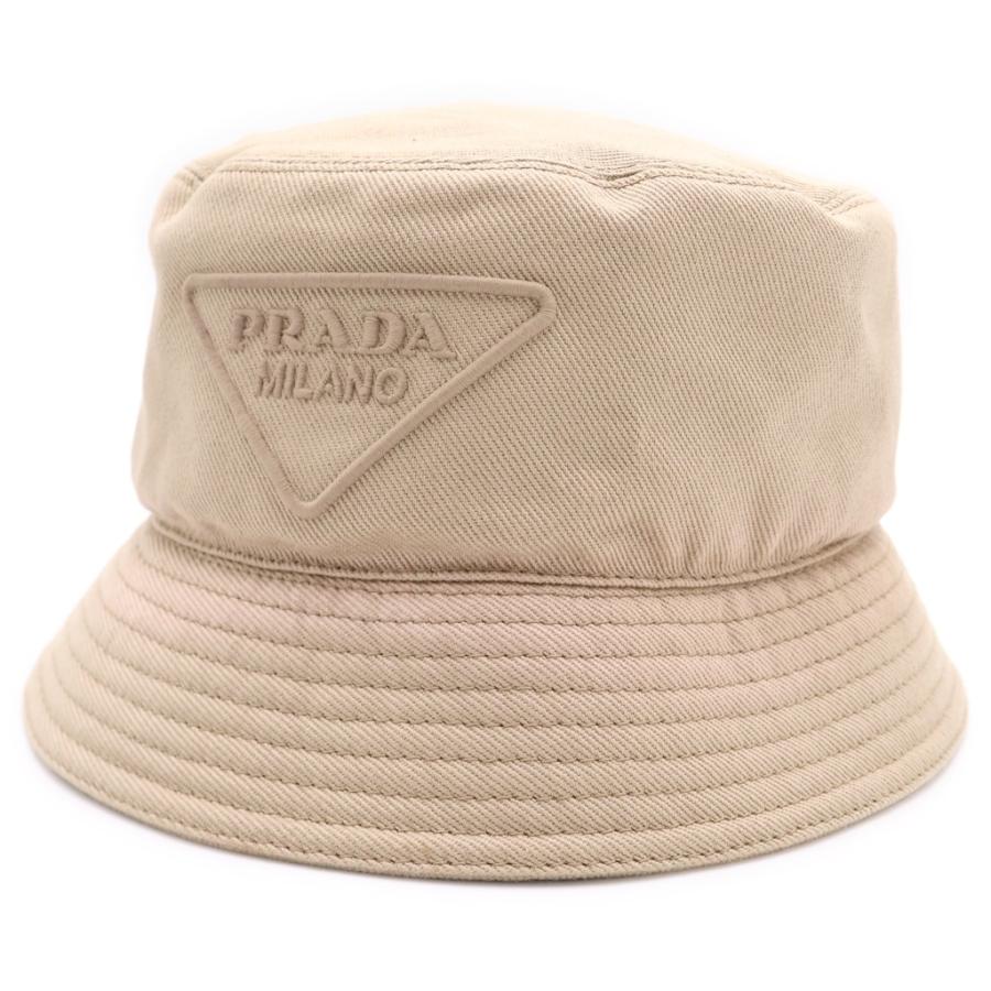 PRADA（プラダ） トライアングルロゴ ドリルバケットハット 帽子