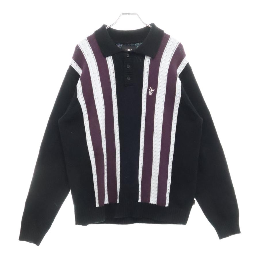 HUF（ハフ） CAMBRIDGE SWEATER ロゴ刺繍 ハーフボタン ケンブリッジ