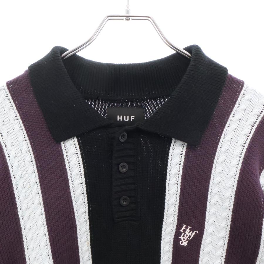 HUF（ハフ） CAMBRIDGE SWEATER ロゴ刺繍 ハーフボタン ケンブリッジ