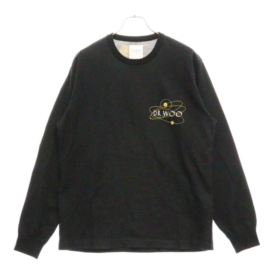 EGUAG ×DR.WOO ドクターウー ジャガード 長袖ニットセーター ブラック