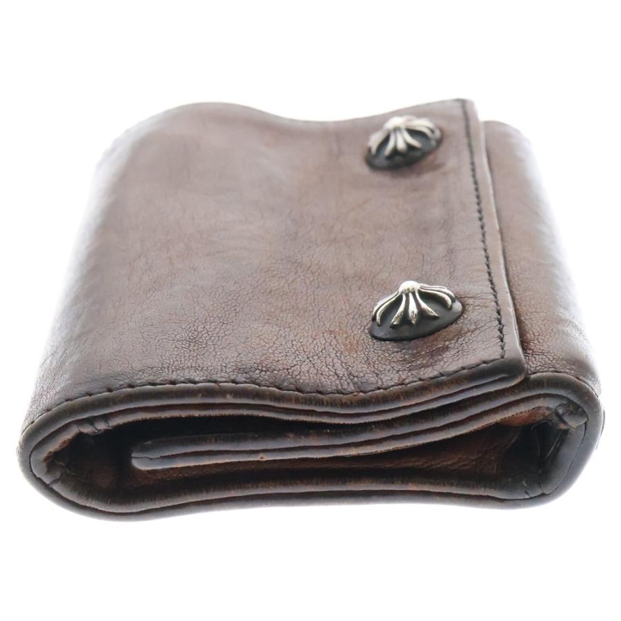 クロムハーツ 3FOLD　3フォールド クロスボールボタンレザーウォレット財布 CHROME HEARTS クロムハーツ 3FOLD 3フォールド クロスボタン
