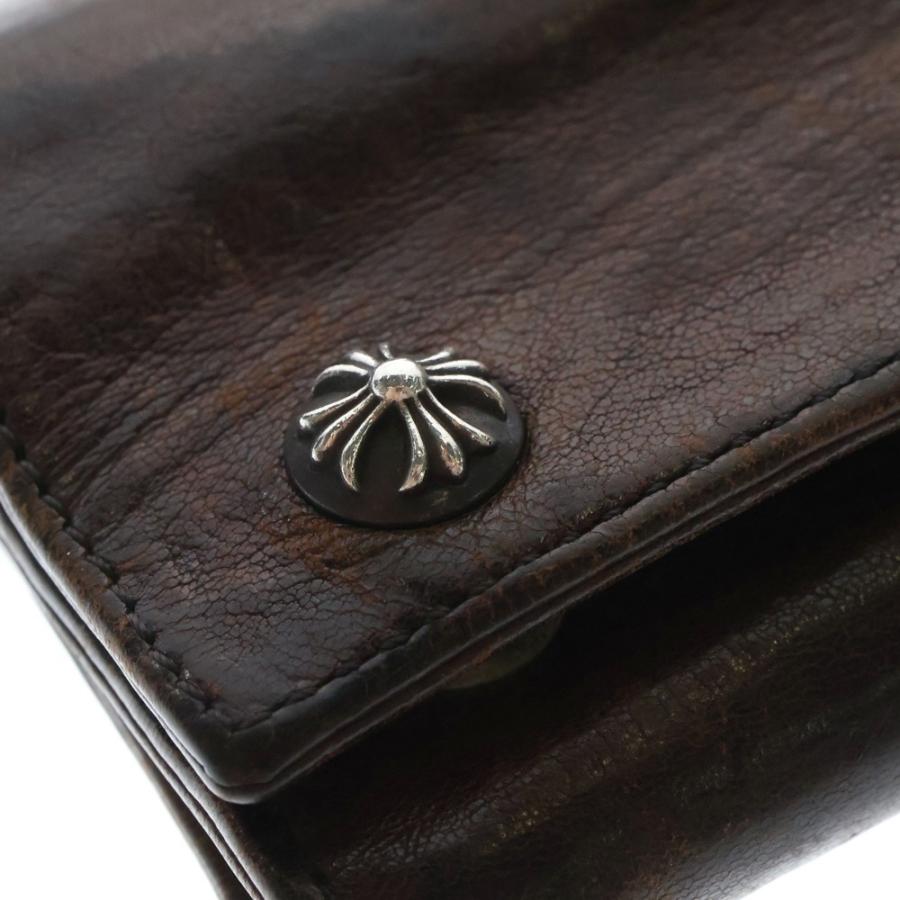 クロムハーツ 3FOLD　3フォールド クロスボールボタンレザーウォレット財布 CHROME HEARTS クロムハーツ 3FOLD 3フォールド クロスパッチ