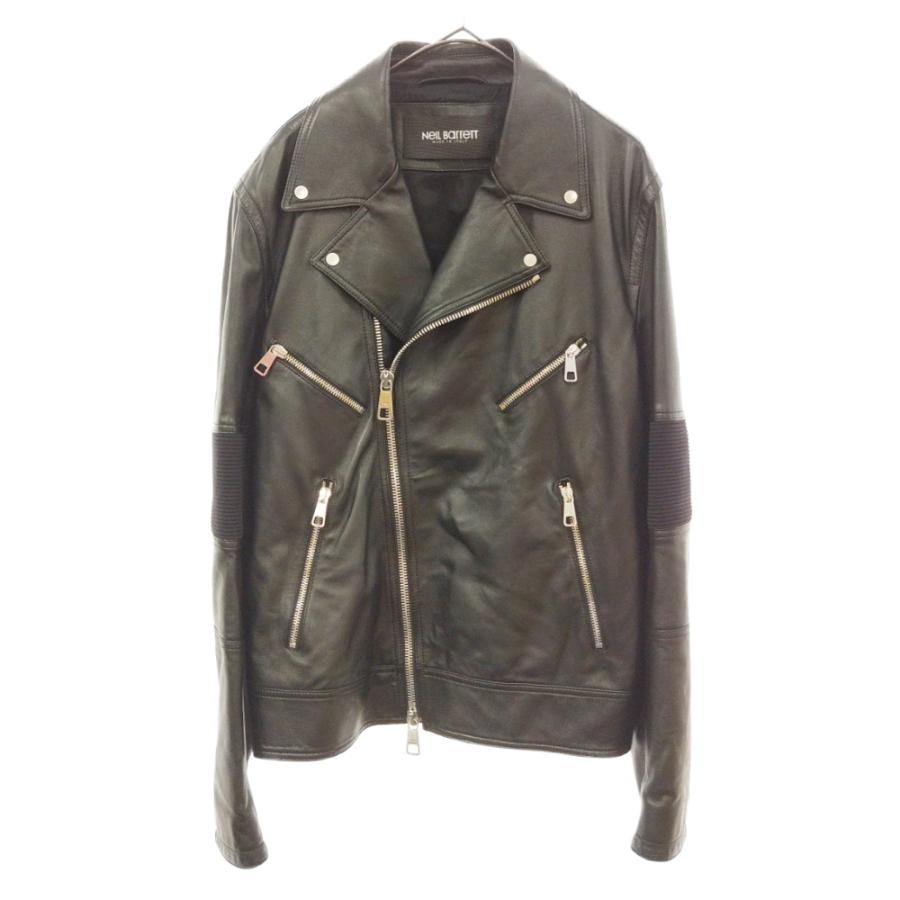 ニールバレット イタリア製 レザー 本革 コート 黒 切り替え