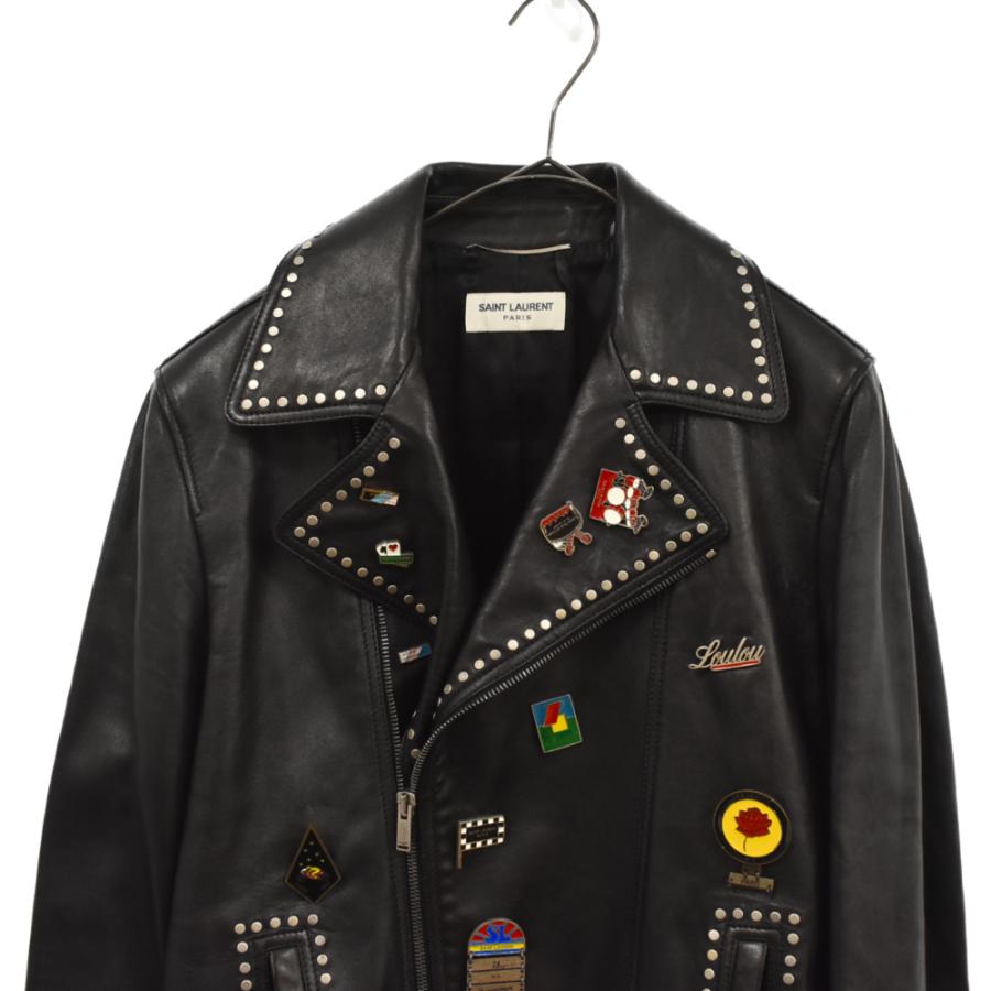 サンローランパリ 18AW マルチピンバッジモーターサイクルレザー サンローランパリ 18AW マルチピンバッジモーターサイクルレザー