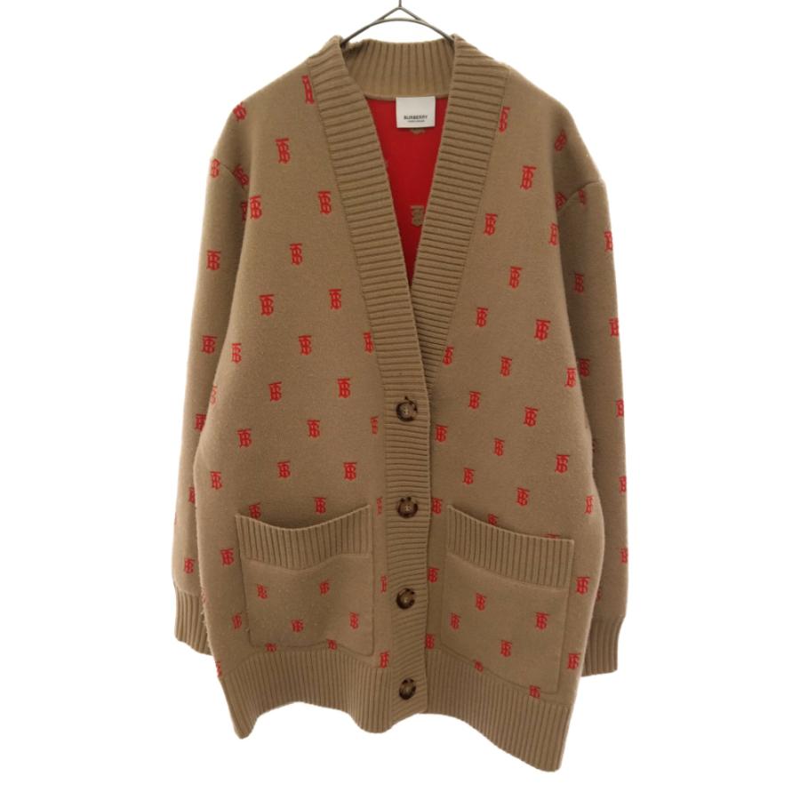 BURBERRY バーバリー TBロゴ総柄ニットVネックカーディガン BURBERRY バーバリー TBロゴ総柄ニットVネックカーディガン
