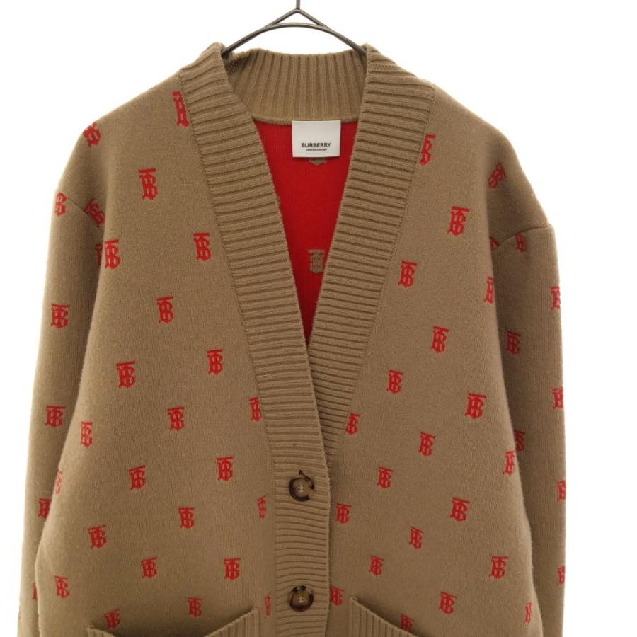 BURBERRY バーバリー TBロゴ総柄ニットVネックカーディガン BURBERRY バーバリー TBロゴ総柄ニットVネックカーディガン