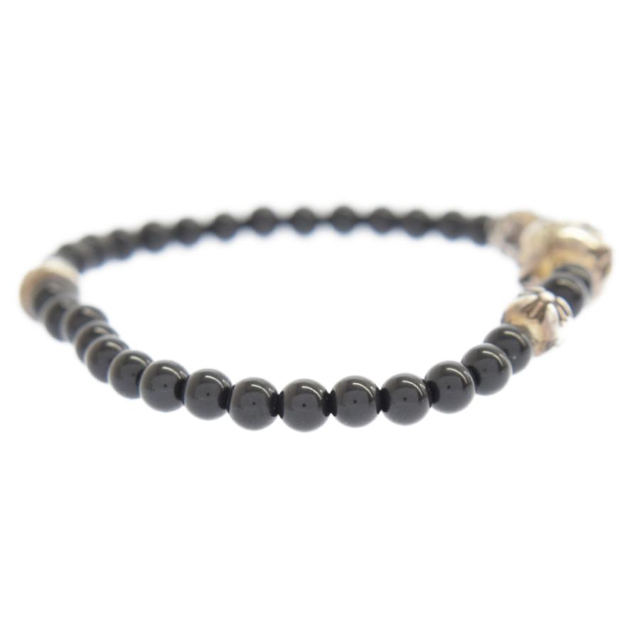 クロムハーツ 4mm BEAD BLK ブラックオニキスビーズブレスレット 