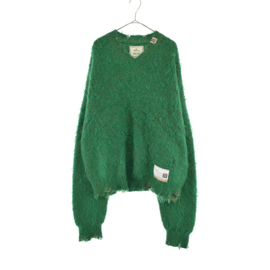 MAISON MIHARA YASUHIRO デザインセーター (グリーン) MAISON MIHARA YASUHIRO グリーンニットセーター サイズ38
