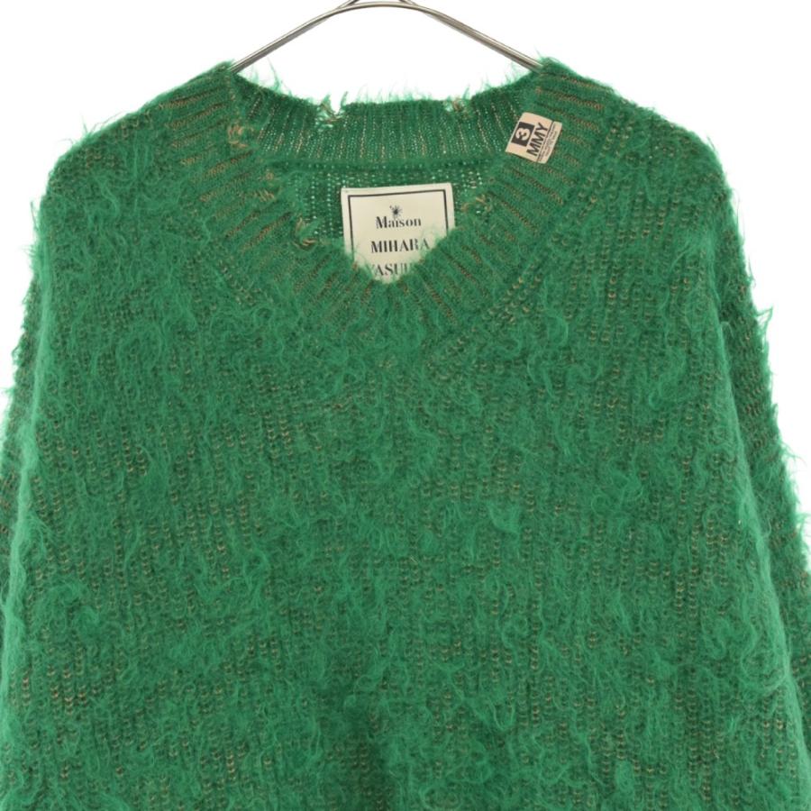 MAISON MIHARA YASUHIRO デザインセーター (グリーン) MAISON MIHARA YASUHIRO グリーンニットセーター サイズ38