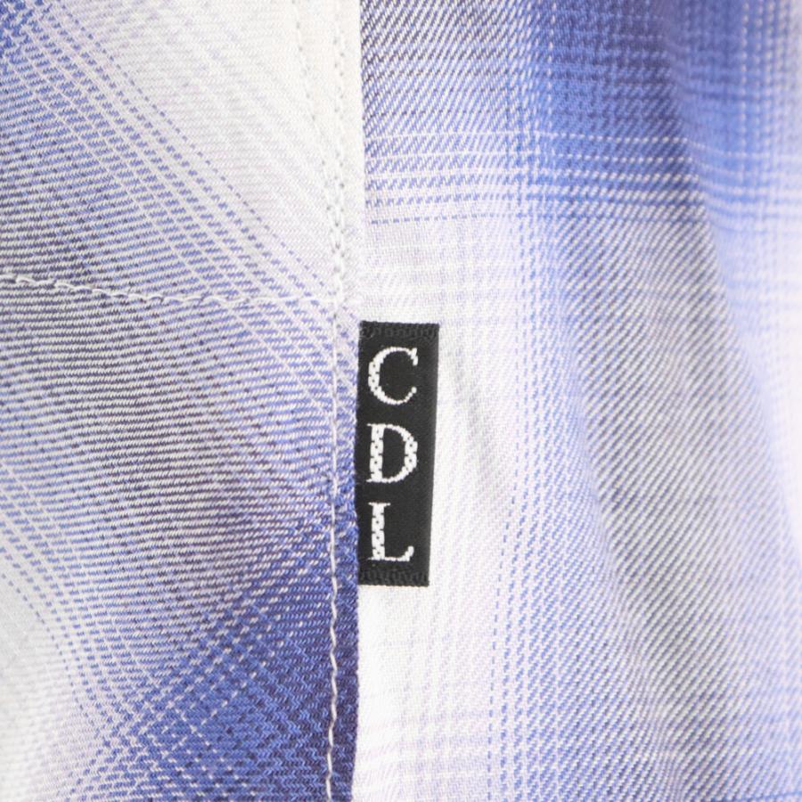 MINEDENIM（マインデニム） チェック レーヨン 長袖シャツ ブルー MND