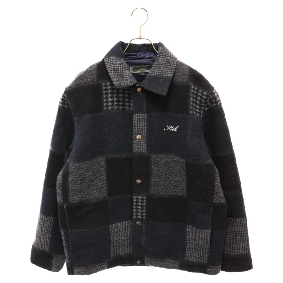 KITH キス パッチワーク ウール コーチジャケット ネイビー 23 KITH キス パッチワーク ウール コーチジャケット ネイビー 23