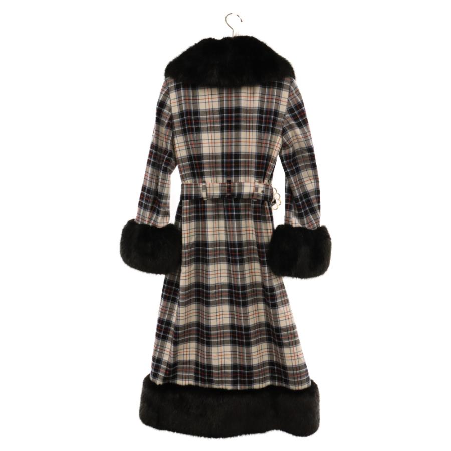 SHRIMPS シュリンプス MAUDE COAT ウール ファー チェック