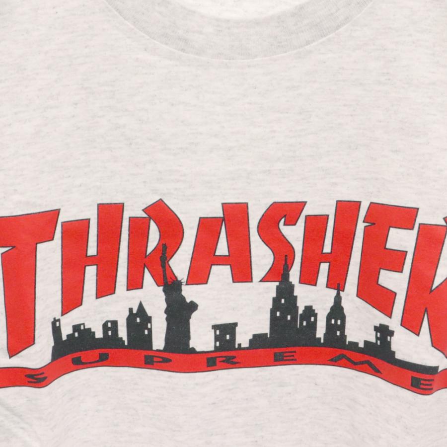 SUPREME シュプリーム 21AW×THRASHER Skyline Tee スラッシャー スカイラインプリントクルーネック半袖Tシャツ グレー｜shopbring｜03