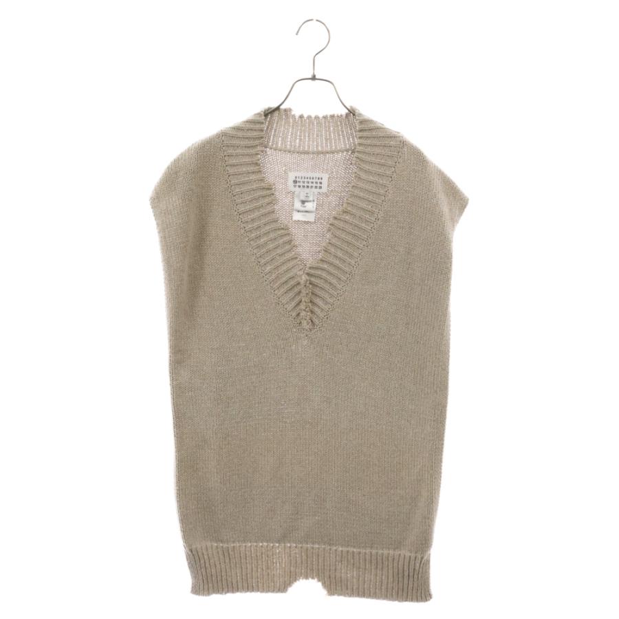 Martin Margiela マルタンマルジェラ 22SS コットンセルロース ヘンプニットベスト S50TH0056 S17992 ベージュ MARTIN MARGIELA（マルタン マルジェラ） 22SS コットンセルロース