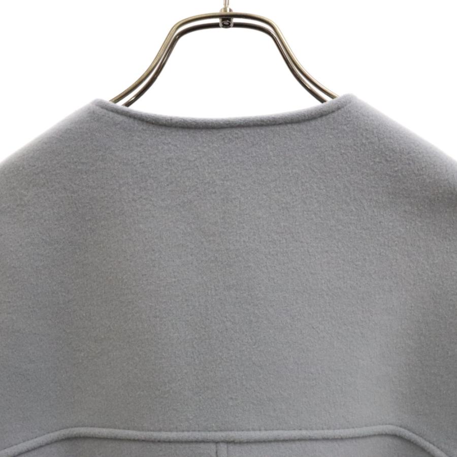 Yori yori ヨリ 22AW ウール ノーカラーコート ブルー レディース  