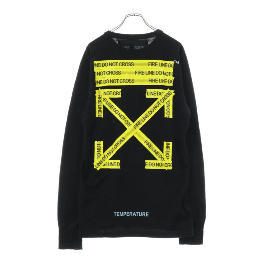 オフホワイト 18SS FIRE TAPE PRINT TEE ファイヤーテープ プリント 