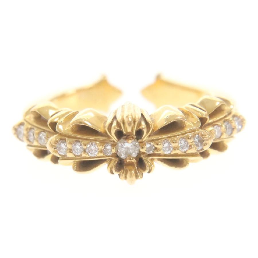 クロムハーツ/フローラルクロスリング/ピンクゴールド/パヴェ/11号/インボイス Brand Max】ルイヴィトン・ヴィトン・エルメス・シャネル・カルティエ