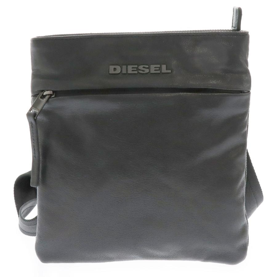 DIESEL（ディーゼル） レザー切替ショルダーバッグ ブラック : BRING