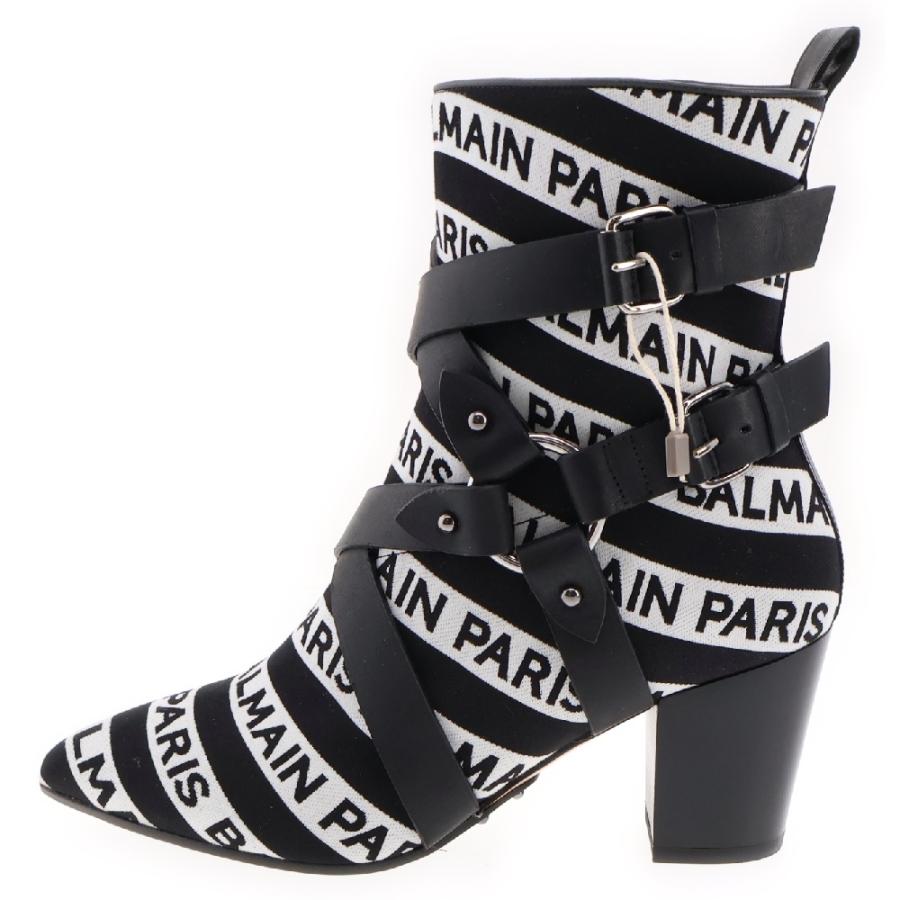 BALMAIN（バルマン） Jiliy Logo Striped Ankie Boots ジリーロゴ 