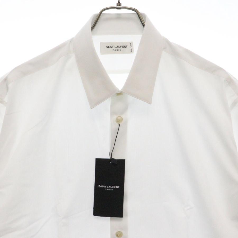 SAINT LAURENT PARIS サンローランパリ プレーン長袖シャツ ホワイト 